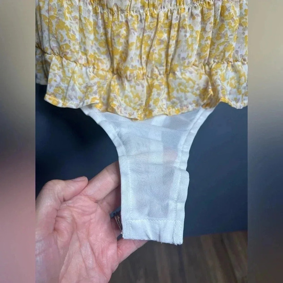 Lulus Sweetest Frills Yellow Print Tie-Strap
Smocked Bodysuit - Picture 7 of 11